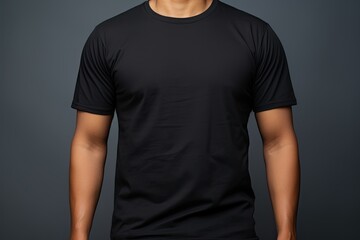black blank basic shirt male