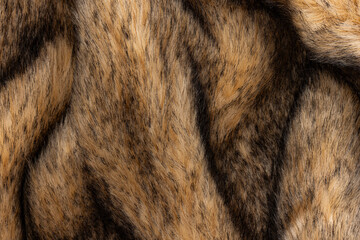 Close up full frame of brown faux fur material
