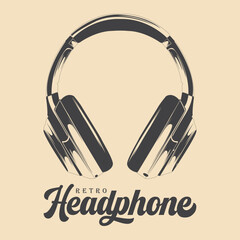 Retro Headphone Drawing
