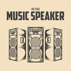 Retro Music Speaker Vector