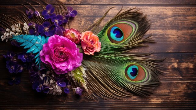 Beautiful florals peacock feather.