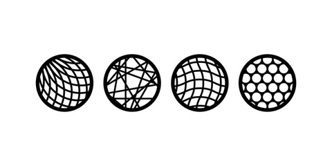 Set of decorative circle coaster for laser cutting. Round abstract geometric coaster card. Laser cut design.