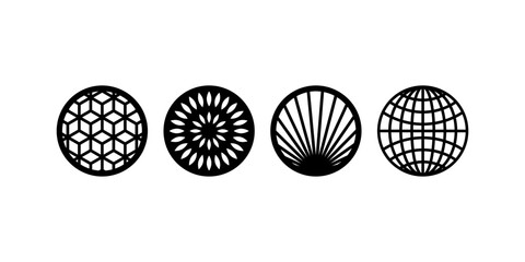 Set of decorative circle coaster for laser cutting. Round abstract geometric coaster card. Laser cut design.