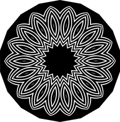 Title Mandala decorative round ornament. Can be used for greeting card, phone case print, etc. Hand drawn background, vector isolated on white.