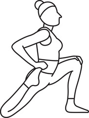 Simple vector illustration of Vamadevasana, yoga asana, healthy lifestyle, sports, doodle and sketch