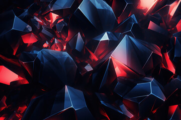 Illustration of abstract crystal range background with red and balck blue colors