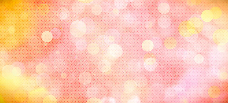 Orange, bokeh widescreen background with copy space for text or image, Usable for banner, poster, cover, Ad, events, party, sale, celebrations, and various design works