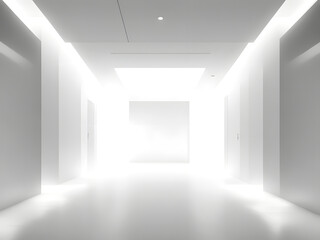 3D White Light Interior Abstract Background