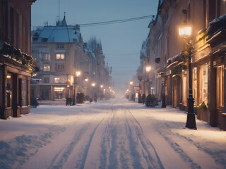Fototapeta na wymiar Winter in the city