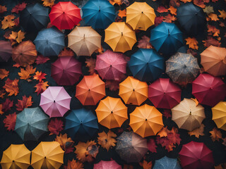 clored umbrellas