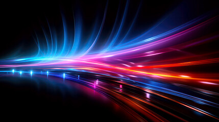 Fototapeta na wymiar Abstract glowing colorful neon lines intertwining background
