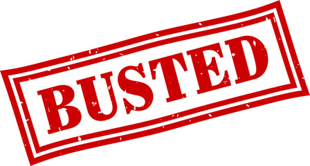 Busted square grunge rubber stamp