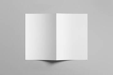 Realistic blank A4 bifold brochure for mockup isolated on gray background
