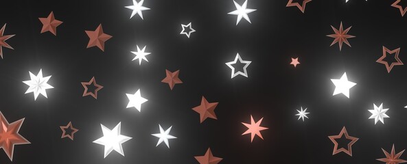 Starlit Christmas Shower: Mesmeric 3D Illustration Depicting Descending Holiday Star Particles