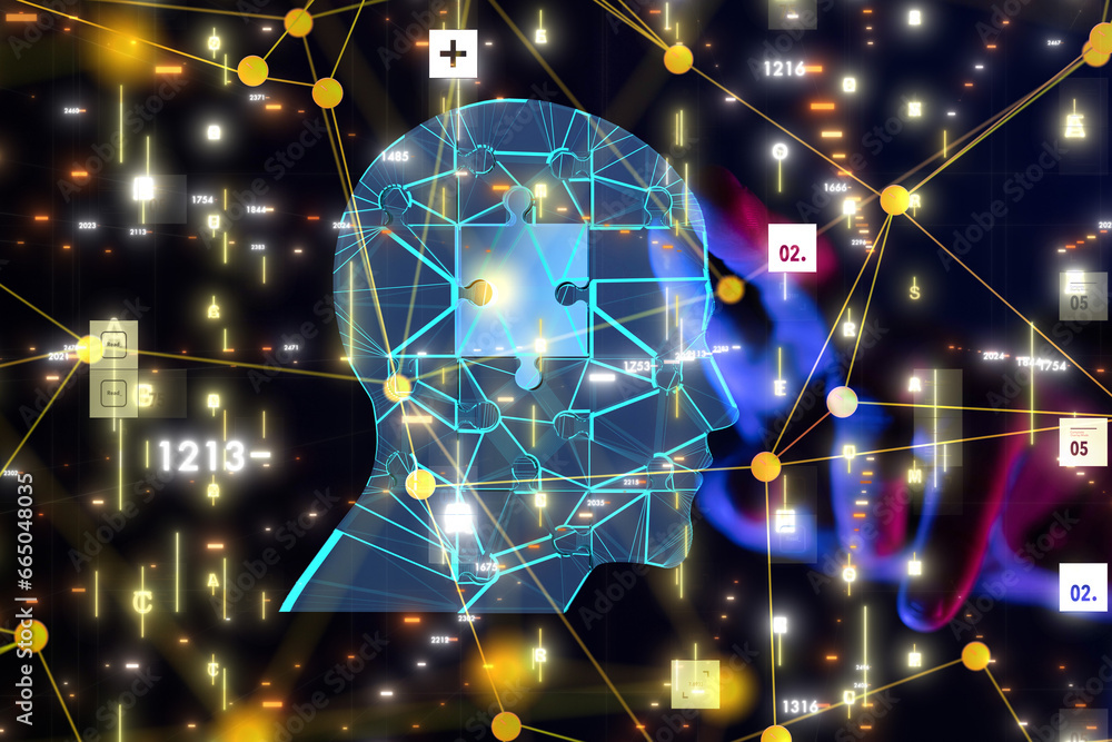 Aufkleber digital medical futuristic interface 3d rendering