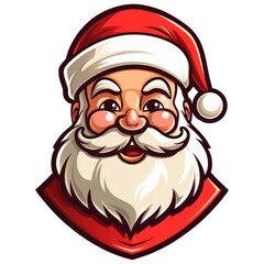 Father Christmas, Happy Santa Claus, Cartoon character isolated on transparent background. Generative AI