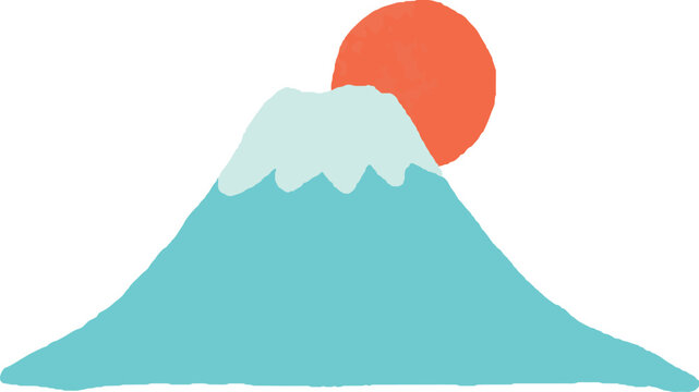富士山の手描きイラスト