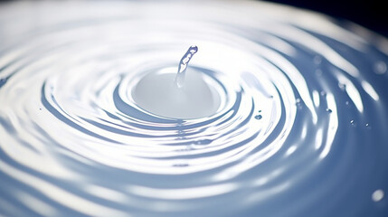 A captivating slow-motion shot of a milk droplet creating a mesmerizing ripple as it meets the surface of a full glass