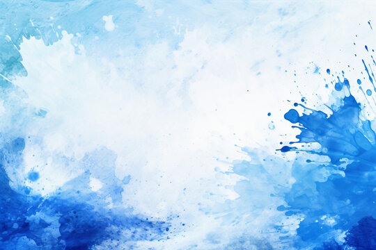 blue and white watercolor grunge splash