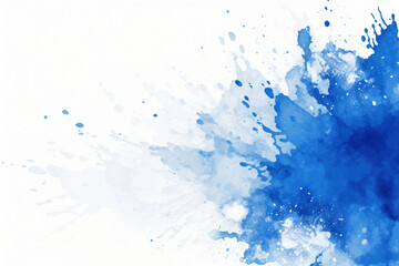 Obraz premium sapphire and white watercolor grunge splash