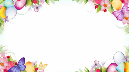 Fototapeta na wymiar Colorful spring Easter background with copy space