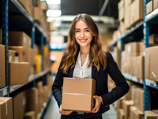 successful young woman in the online selling business