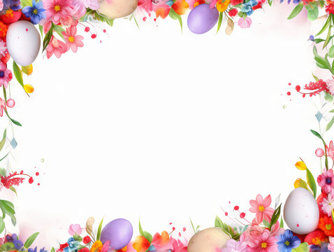 Colorful spring Easter background with copy space