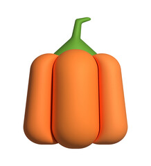 Orange pumpkin. Isolated 3d figure. Halloween attribute.