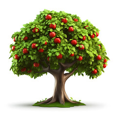 Fototapeta premium Apple tree clipart isolated on white