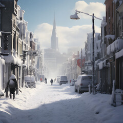 Fototapeta premium snowy street