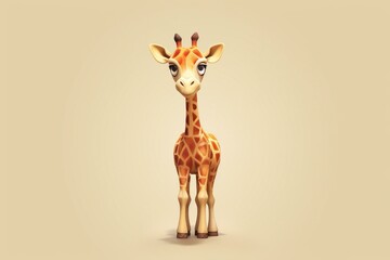 A charming and adorable little giraffe, graceful and slender. Generative AI