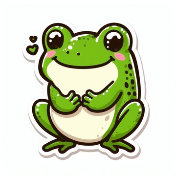 frog sticker isolated on a white
