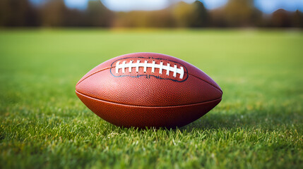 Realistic American football ball. Sport background
