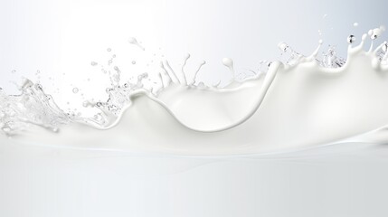 pouring milk splash isolated on white background - obrazy, fototapety, plakaty