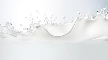 Küchenrückwand glas motiv pouring milk splash isolated on white background © Kowit