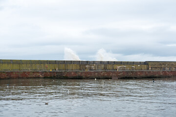 Dunbar Harbour, a seaport forming the north-east part of the town of Dunbar, East Lothian, Scotland