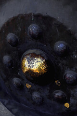 Ancient Buddhist nipple temple gong which resonates a powerful sound on healing frequencies