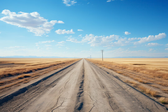 Aerial view of an empty  road through the mountains