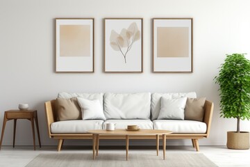 A cozy living space with comfortable seating and decorative wall art