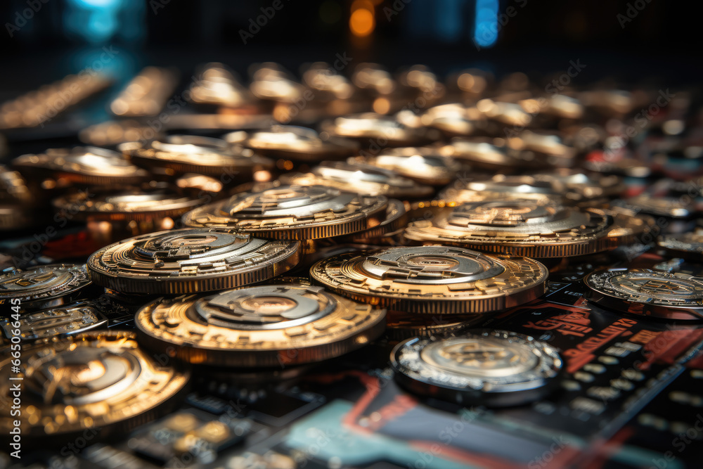 Poster an innovative blockchain-based digital currency, changing the landscape of finance and payments. gen