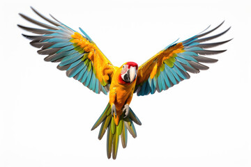 Obraz premium Flying parrot on white background