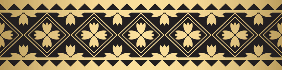 geometric ethnic pattern seamless flower color oriental. seamless pattern. Design for fabric, curtain, background, carpet, wallpaper, clothing, wrapping, Batik, fabric,Vector illustration. pattern sty © pichet