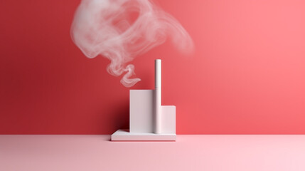 Electronic cigarettes against minimalist pink wall with copy space. contemporary substitutes for nicotine, vaping, and smoking. no vaping concept