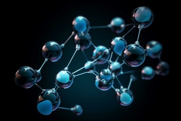 Illustration of a molecule. Generative AI