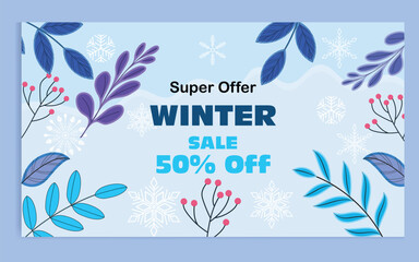 Fototapeta na wymiar Winter sale design for advertising banners leaflets and flyer vector