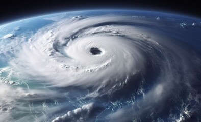 Super Typhoon, tropical storm, cyclone, tornado, over ocean. Weather background.