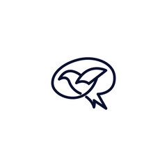 Creative Brain logo design  with bird concept