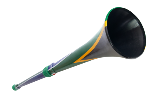 Vuvuzela South African football horn in PNG isolated on transparent background
