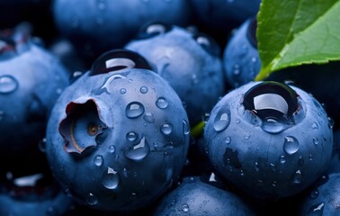 Wet Blueberry fruit.