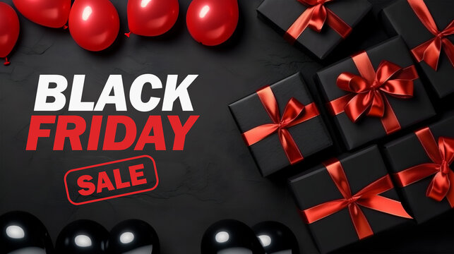 photo black friday arrangement Black friday sale banner with text for social media post 